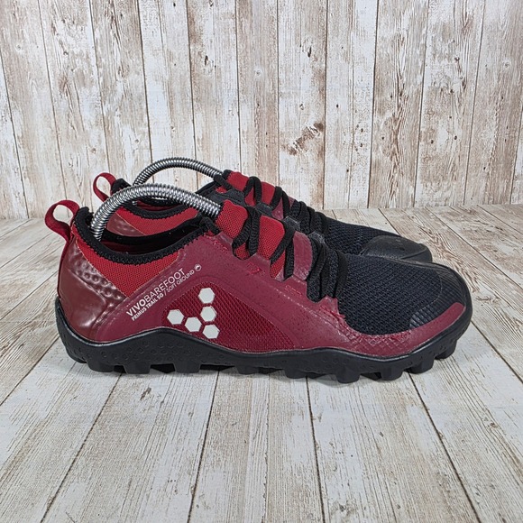 Vivobarefoot Primus Trail Soft Ground Running‎ Minimalist Black Red 40 mens 7 - Picture 1 of 8